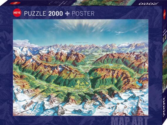Map Art: Alpine Mountain World