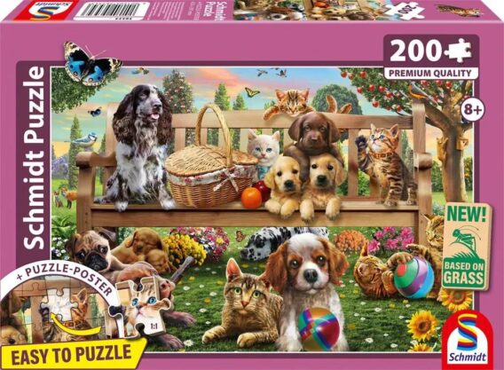 Gartenpicknick für Hund und Katze